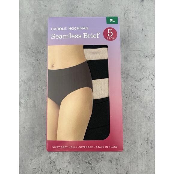 Midnight by Carole Hochman Other - Carole Hochman Women's XL Seamless Briefs 5-Pack Silky Beige & Black Open Box